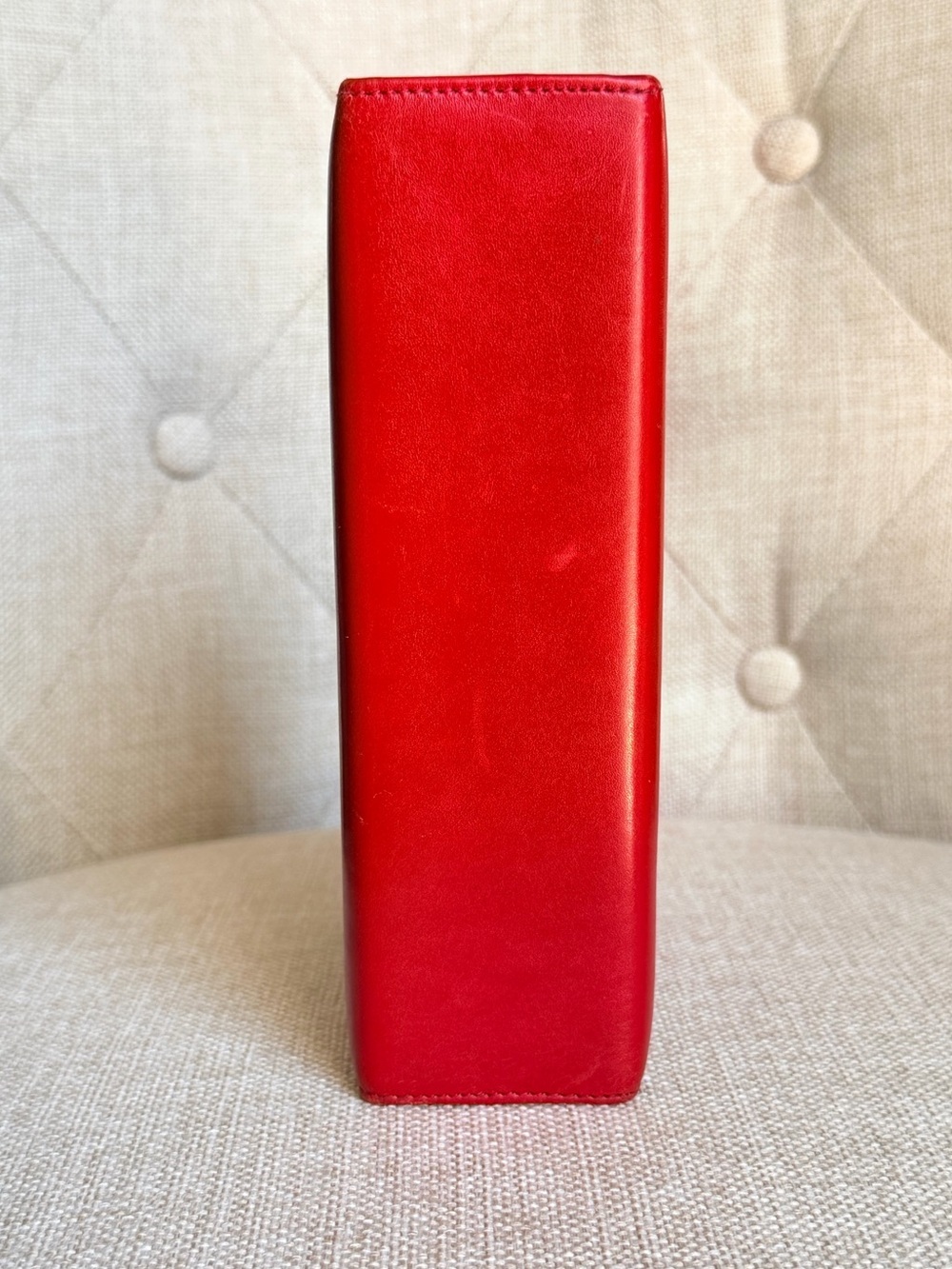 Vintage Salvatore Ferragamo Vara Bow Mini Vanity Case Red Leather Gold Hardware - Picture 5 of 10